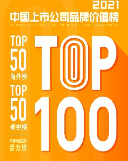 新華保險榮登2021中國 上市公司品牌價值活力榜 Top100